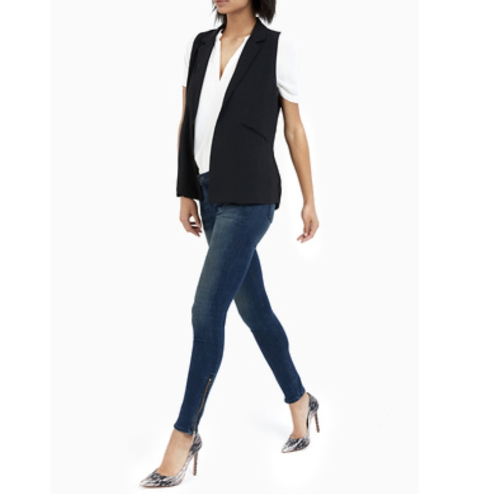 Rag & Bone Mercer Zip Detail Skinny Denim Jeans Kensington Color Size 26